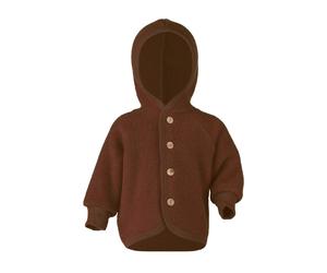Engel Natur Baby Jacke mit Kapuze Bio-Merinowolle Fleece melange-zimt Gr. 62/68