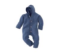 Engel Natur Kinder Fleece Overall mit Kapuze, 62/68 Blau Melange