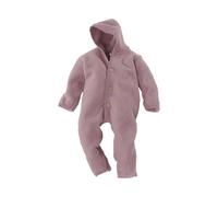 Engel Natur Baby Kapuzenoverall Bio-Merinowolle Fleece melange-rosenholz Gr. 74/80