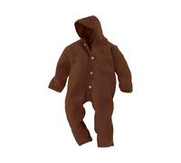 Engel Natur Baby Kapuzenoverall Bio-Merinowolle Fleece melange-zimt Gr. 74/80