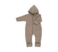 Engel Natur Baby Kapuzenoverall Bio-Merinowolle Fleece walnuss-melange Gr. 62/68