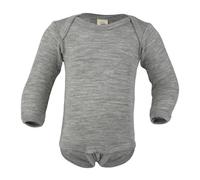 Engel natur Baby / Kinder Body Langarm Bio-Schurwolle/Seide Hellgrau Melange 110/116