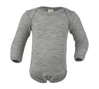 Engel natur Baby / Kinder Body Langarm Bio-Schurwolle/Seide Hellgrau Melange 98/104