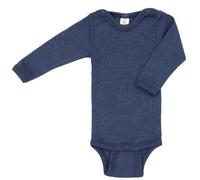 Engel Baby Body Langarm, 70% Wolle (kbT) und 30% Seide (Marine, 62-68)