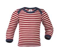 Engel natur Baby / Kinder Schlupfhemd Langarm Schurwolle kbT Rot Melange/Natur 86/92