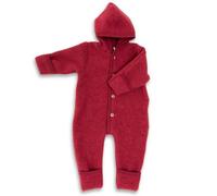 Engel natur Baby Overall mit Kapuze u. Holzknöpfen Schurwolle kbT Jaspis Melange 50/56