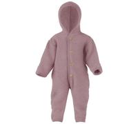 Engel natur Baby Overall mit Kapuze u. Holzknöpfen Schurwolle kbT Rosenholz Melange 62/68