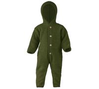 Engel natur Baby Overall mit Kapuze u. Holzknöpfen Schurwolle kbT Schilf Melange 62/68
