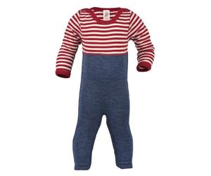 Engel natur Baby Schlaf-Overall Schurwolle kbT Rot Melange/Natur 62/68