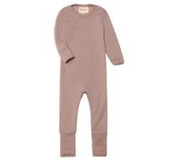 Engel Natur | Baby Schlafoverall mit Umschlägen an den Füßen | 70% Wolle (kbT), 30% Seide | GOTS Zertifiziert (DE/NL/SE/PL, Numerisch, 50, 56, DustyRose)