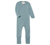 Engel Natur | Baby Schlafoverall mit Umschlägen an den Füßen | 70% Wolle (kbT), 30% Seide | GOTS Zertifiziert (DE/NL/SE/PL, Numerisch, 74, 80, Bergblau)
