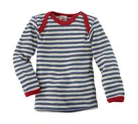 Engel Natur Baby Schlupfhemd Langarm Bio-Merinowolle blau-geringelt Gr.74/80