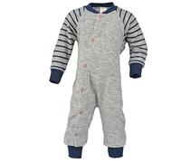 Engel Natur, Baby und Kinder Schlafanzug Frottee, 100% Wolle (74/80, Hellgrau Melange)