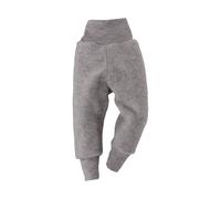 Baby Hose Fleece, 100% Schurwolle, Engel Natur mit Nabelbund, 62/68 cm, Hellgrau Melange