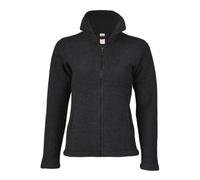 Engel natur Damen Fleece-Jacke tailliert Bio-Schurwolle Schwarz Melange 38/40