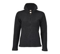 Engel natur Damen Fleece-Jacke tailliert Bio-Schurwolle Schwarz Melange 46/48