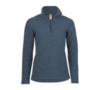 Engel Natur Damen Fleece-Pullover reine Bio-Schurwolle Atlantik Melange 42/44