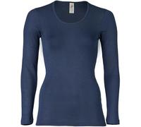 Engel Natur Damen Langarmshirt aus Wolle-Seide, Marine, 34/36