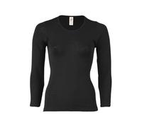 Engel Natur Damen Langarmshirt aus Wolle-Seide, Schwarz, 34/36