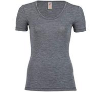 Engel Natur, Damen Shirt Kurzarm, 100% Wolle (kbT) (46/48, Schiefer)