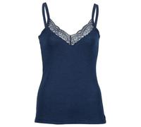 Engel Natur Damen Top mit Spitze Bio-Wolle/Seide Marine 42/44