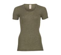 Engel Natur Damen Unterhemd Kurzarm – 70% Wolle (kbT), 30% Seide – Olive Gr. 42/44