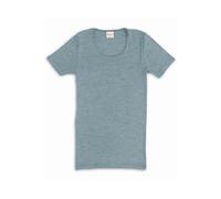 Engel Natur, Damen Unterhemd Kurzarm, 70% Wolle (kbT), 30% Seide (Bergblau, 38-40)