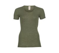 Engel Natur Damen Unterhemd Kurzarm Wolle Seide olive Gr. 38/40