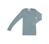 Engel Natur, Damen Unterhemd Langarm, 70% Wolle (kbT), 30% Seide (Bergblau, 38-40)