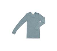 Engel Natur Damen Unterhemd Langarm Wolle Seide bergblau Gr.42/44