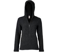 Engel Natur Damen Wollfleece-Kurzjacke, Schwarz Melange, 34/36