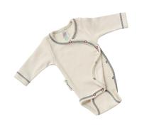 Engel Natur Frühchen Baby-Wickelbody Langarm natur, blaue Naht Gr. 44