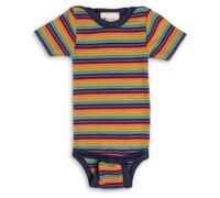 Engel Natur Gestreiftes Baby Body Kurzarm 70% kbT-Merinowolle, 30% Seide, GOTS zertifiziert, Made in Germany (Multicolour, 86-92)