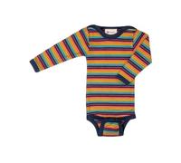 Engel Natur Gestreiftes Langarm Baby Body 70% kbT-Merinowolle, 30% Seide, GOTS zertifiziert, Made in Germany (Multicolour, 98-104)