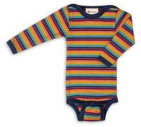 Engel Natur Gestreiftes Langarm Baby Body 70% kbT-Merinowolle, 30% Seide, GOTS zertifiziert, Made in Germany (Multicolour, 74-80)