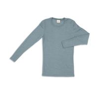 Engel Natur, Herren Shirt Langarm Unterhemd 70% kbT-Merinowolle 30% Seide Wolle (50, 52, Bergblau)