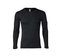 Engel Natur, Herren Shirt Langarm, Wolle & Seide (54/56, Schwarz)