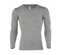 Engel Natur, Herren Shirt Langarm, Wolle & Seide, Hellgrau Melange, 46/48