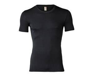 Engel Natur Herren Unterhemd Kurzarm Wolle Seide schwarz Gr.46/48