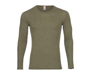 Engel Natur Herren Unterhemd Langarm Wolle Seide olive Gr. 46/48