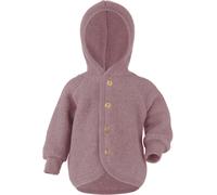 Engel Natur Kapuzenjacke mit Holzknöpfen Merino Fleece 50/56 rosenholz
