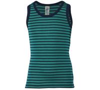 Engel natur Kinder Achselhemd Bio-Schurwolle/Seide Eisvogel/Marine 104