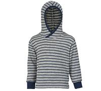 Engel Natur, Kinder Kapuzenpulli, 100% Wolle (kbT) (92, Hellgrau Melange/Marine)