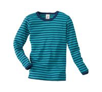 Engel Natur Kinder Langarmshirt Unterhemd Wolle Seide eisvogel-geringelt Gr.104