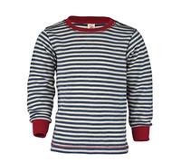 Engel Natur, Kinder Shirt/Pullover, 100% Wolle (kbT) (140, Blau Melange/Natur)