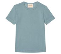 Engel Natur | Kinder T-Shirt Unterhemd | 70% Wolle (kbT), 30% Seide | GOTS Zertifiziert (DE/NL/SE/PL, Numerisch, 116, Regular, Bergblau)