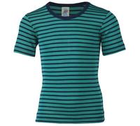 Engel natur Kinder Unterhemd Kurzarm Bio-Schurwolle/Seide Eisvogel/Marine 152