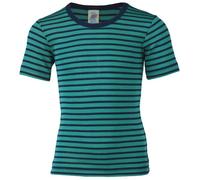 Engel natur Kinder Unterhemd Kurzarm Bio-Schurwolle/Seide Eisvogel/Marine 176