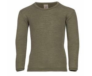 Engel natur Langarmshirt Kinder aus Merinowolle und Seide olive 116
