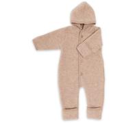 Engel Overall mit Kapuze, 100% Schurwolle Fleece, Natur, Gr. 50/56-86/92, 4 Farben (Sand melange, 50-56)